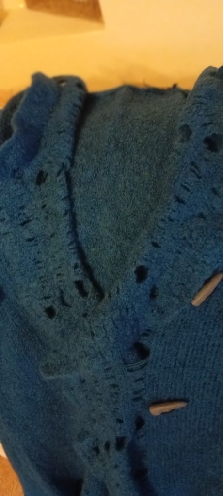 Cardigan turcoaz, dama, mărimea M, lână