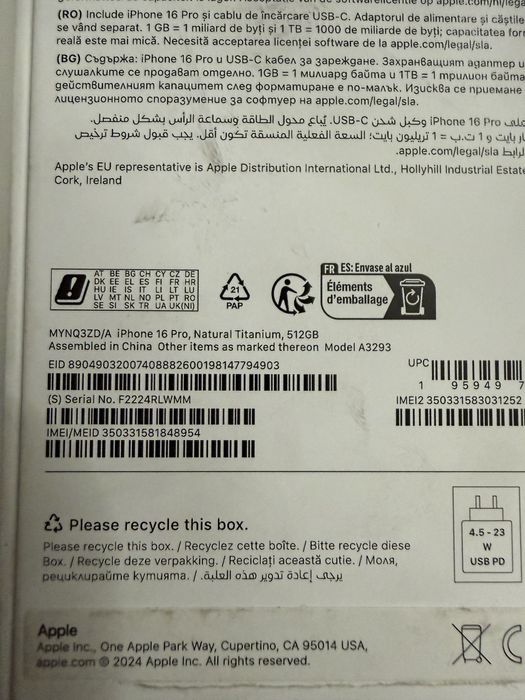 Iphone 16 Pro 512, natural titanium, impecabil ca nou!