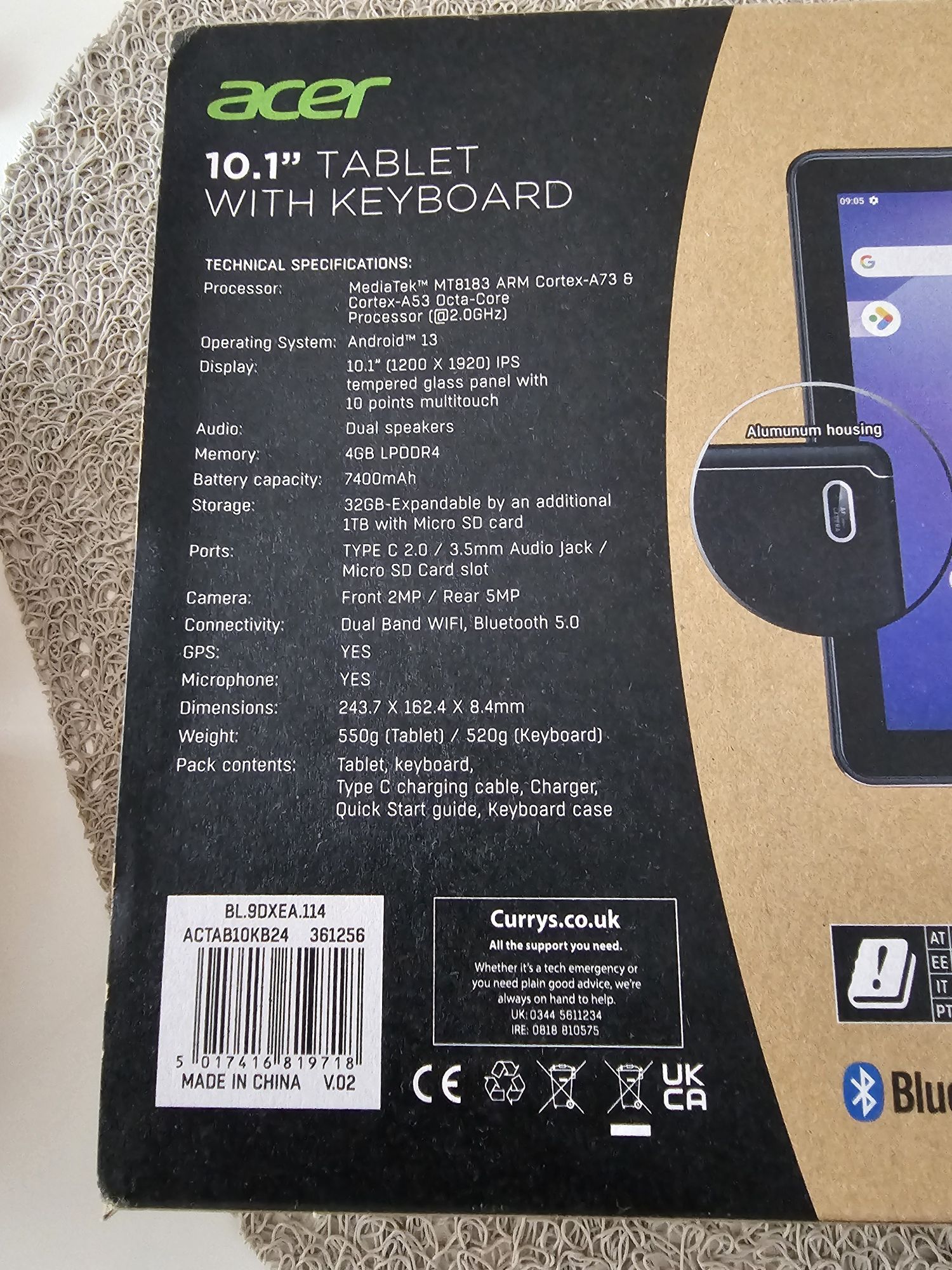 Tableta Acer 10,1  KeyBoard