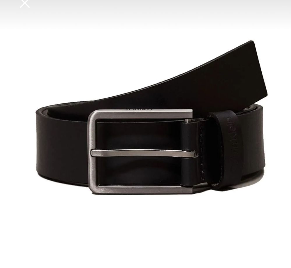 Колан Calvin Klein естествена кожа, черен, 110см