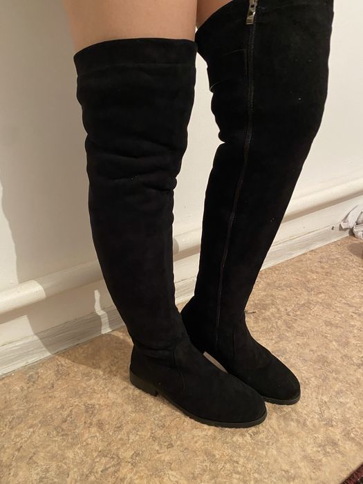 Сапоги из замша 40р размер