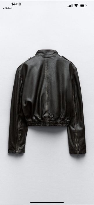 Кожено яке с висока яка и дълъг ръкав