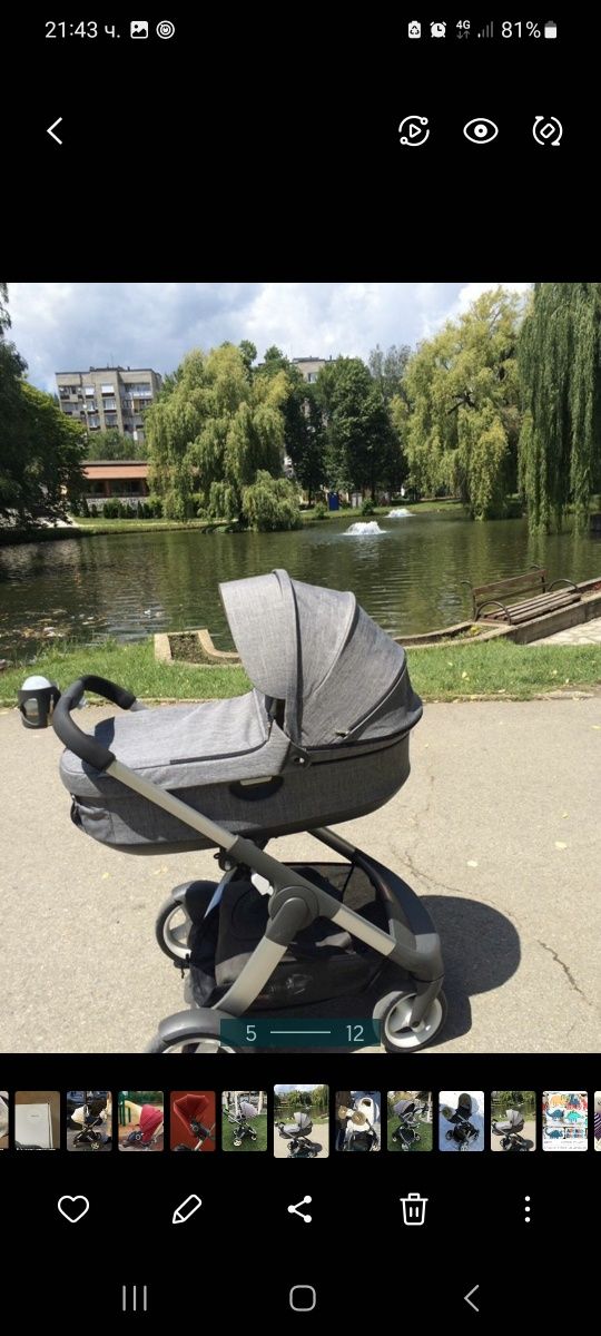 Stokke Crusi бебешка количка с борд за второ дете