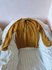 Дамска блуза с дълъг ръкав цвят горчица