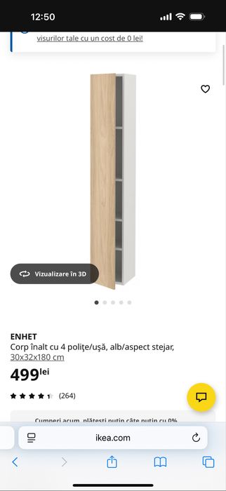 ENHET Corp înalt cu 4 poliţe/uşă, alb/aspect stejar, 30x32x180 cm