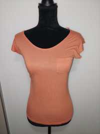 Tricou/bluză  femei portocaliu, nou cu buzunar
