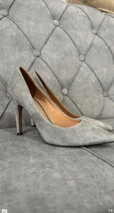 Туфли замшевые серые