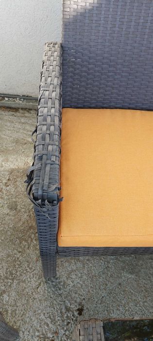 Set mobilier gradina/terasa, masa, canapea, 2 fotolii, portocaliu