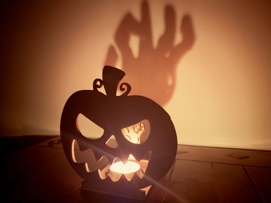Suporturi de lumânări din lemn – Colecția Halloween Jack-o'-Lantern