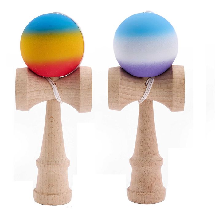 Set 2 Kendama lemn de fag 18cm Rainbow Gradient & Blue-Purple Gradient