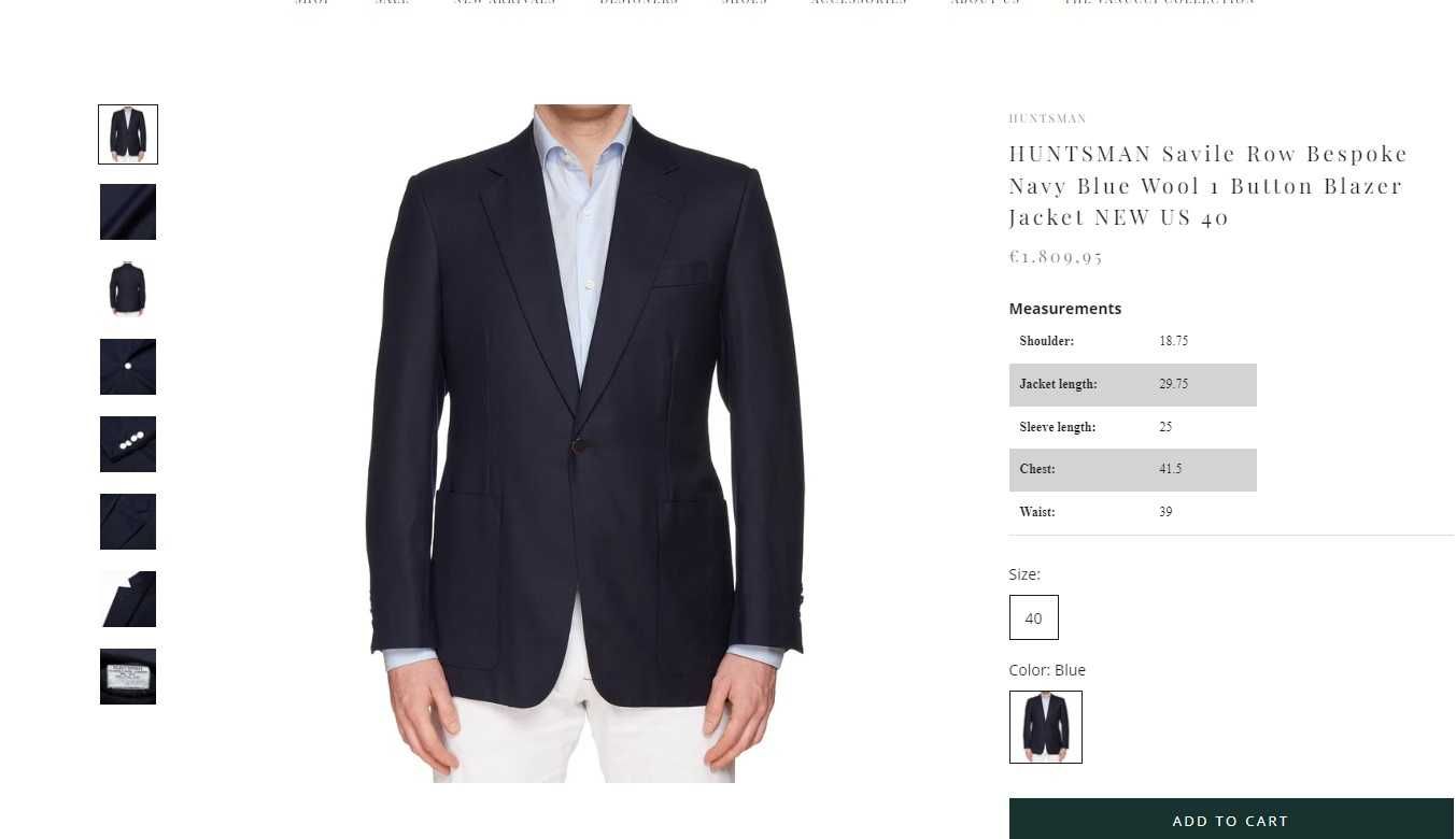 Sacou blazer slim 48 M de lux Savile Row NOU lana super 130's