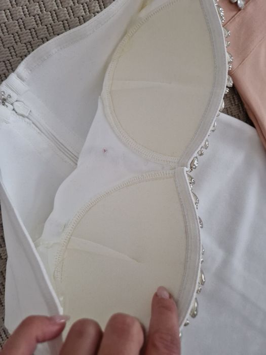 Vand rochie bandage nou alb cununie civila botez marime M