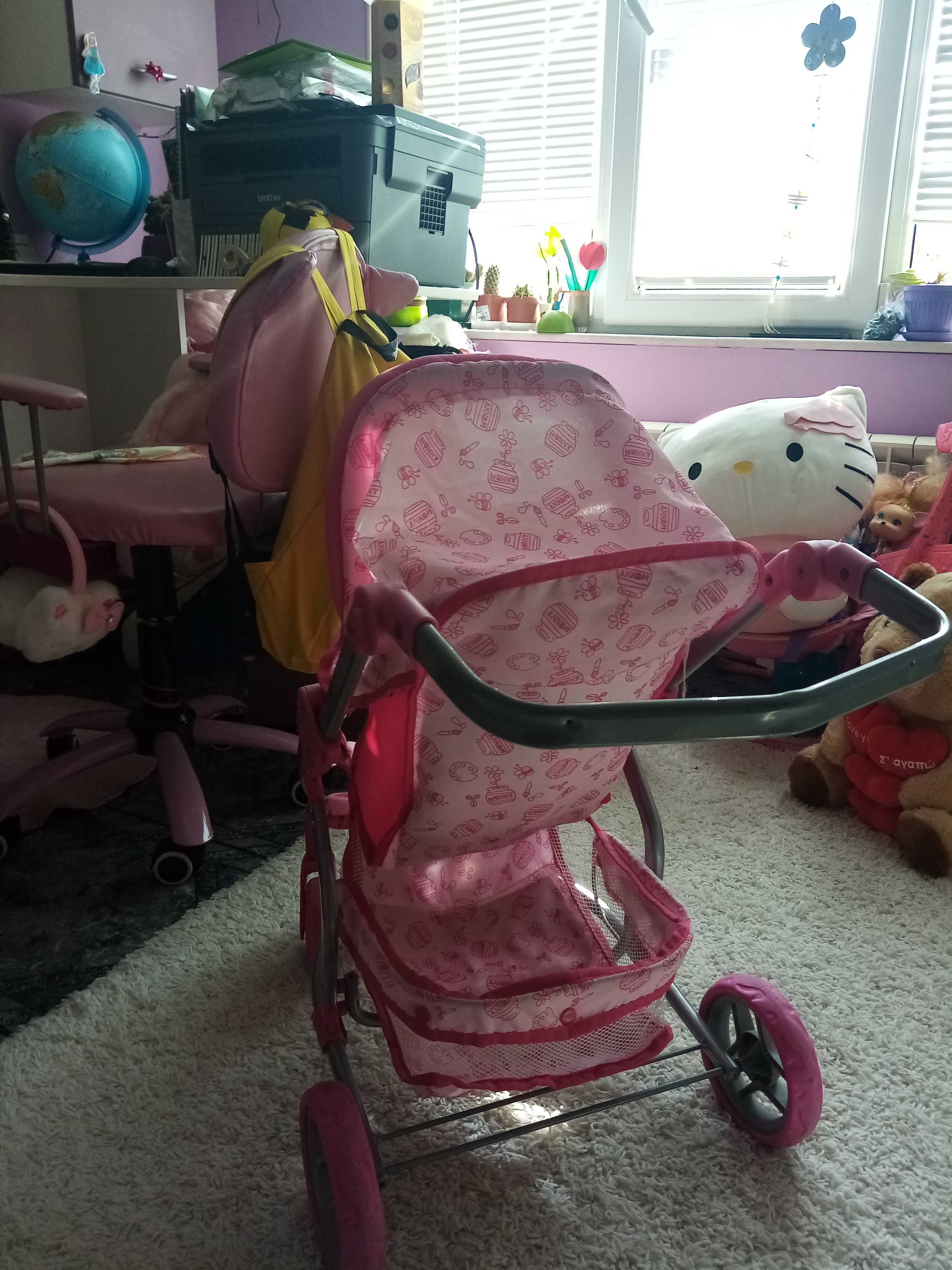 Детска количка за кукли +подарък-кошница за кукли