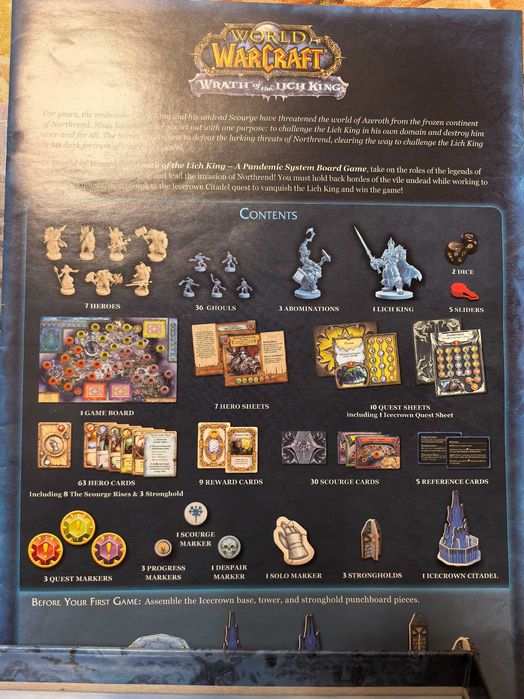 World of Warcraft boardgame Wrath of the Lich King