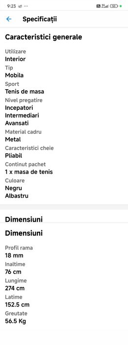 Masa ping-pong semiprofesionala