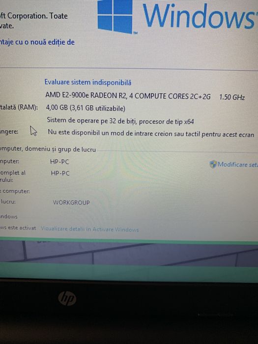 Laptop HP Slim display 15,6 led,500gb m,4gb ram perfect functional.