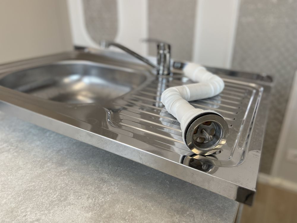 Chiuveta bucatarie inox cu baterie (800x500cm