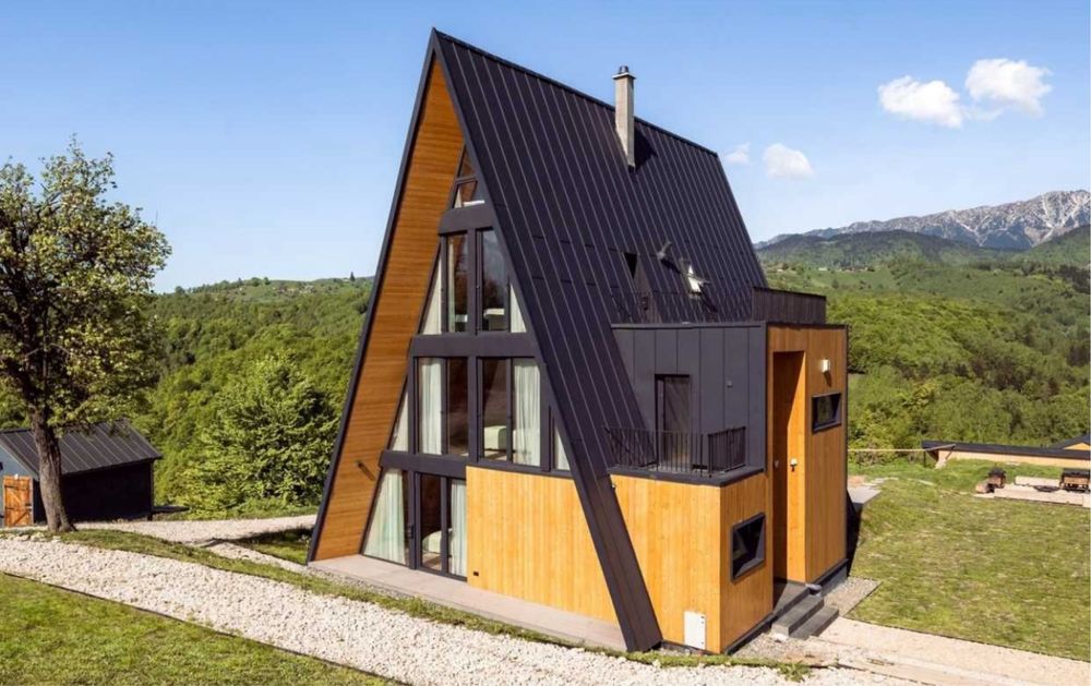 Constructi din lemn cabane tip Aframe