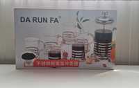 Комплект кана със 6 броя ретро чаши за кафе и чай