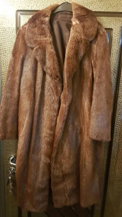 Haina blana lunga vizon naturala
