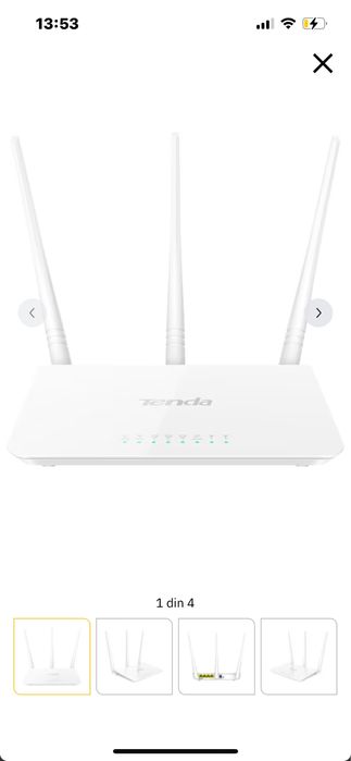 Router Wireless TENDA F3 N300, 300 Mbps, WAN, LAN, alb