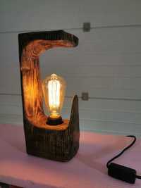 Lampa/veioza din lemn lucrata manual, ornamentala, vintage,