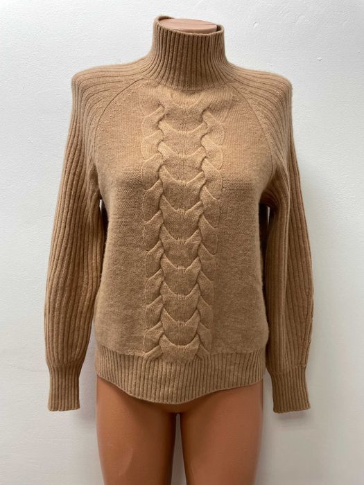 C&A размер S / M дамски кашмирен пуловер 100% КАШМИР кафяв Столче яка