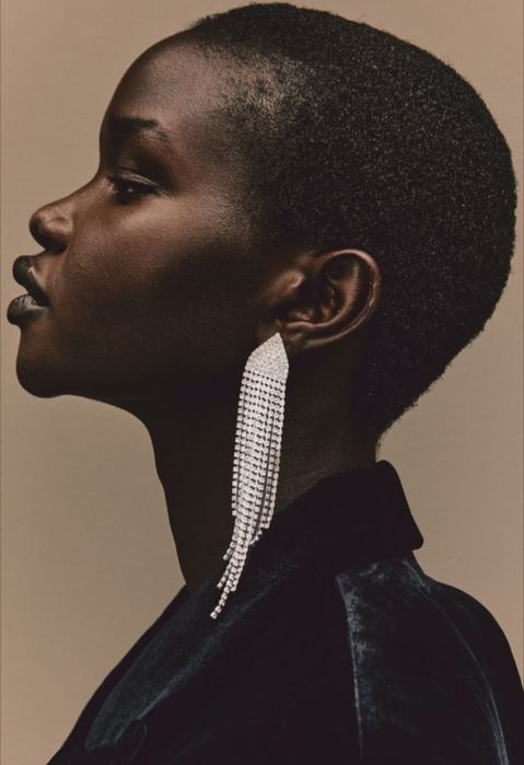 Cercei lungi statement H&M cristale eleganti petrecere