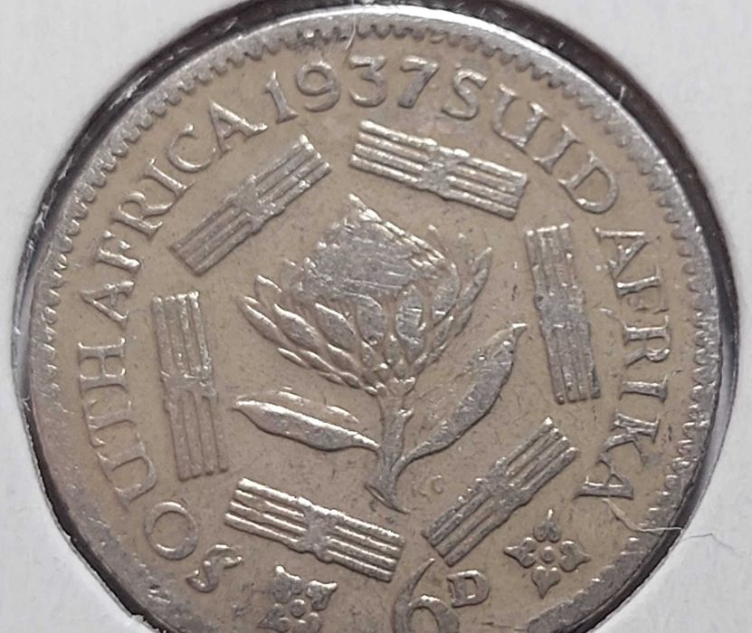 Сребърни монети 2бр. Южна Африка  6 пенса 1933 и 1937