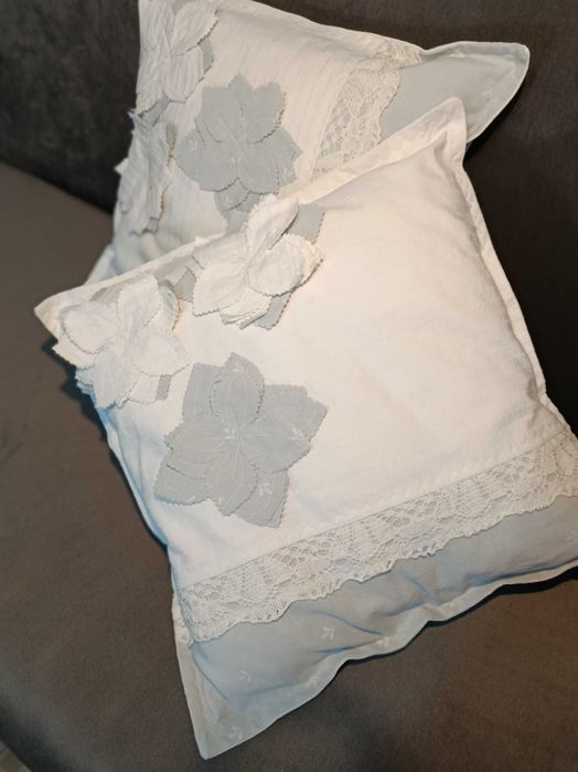 Set perne decorative alb/gri