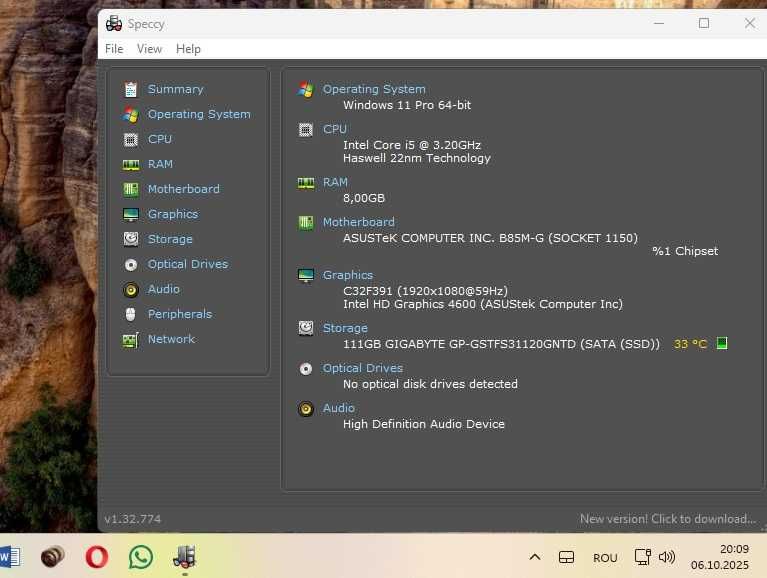 Kit performant LGA 1150, MB Asus B85M-G/i5 4460 3,2GHz 4 core/8Gb ddr3