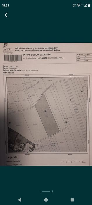 Vând teren extravilan in Slatina, 10551 mp!!!