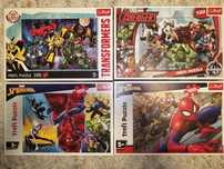 Set 4 Puzzle Avengers/Transformers/Spiderman 100 piese