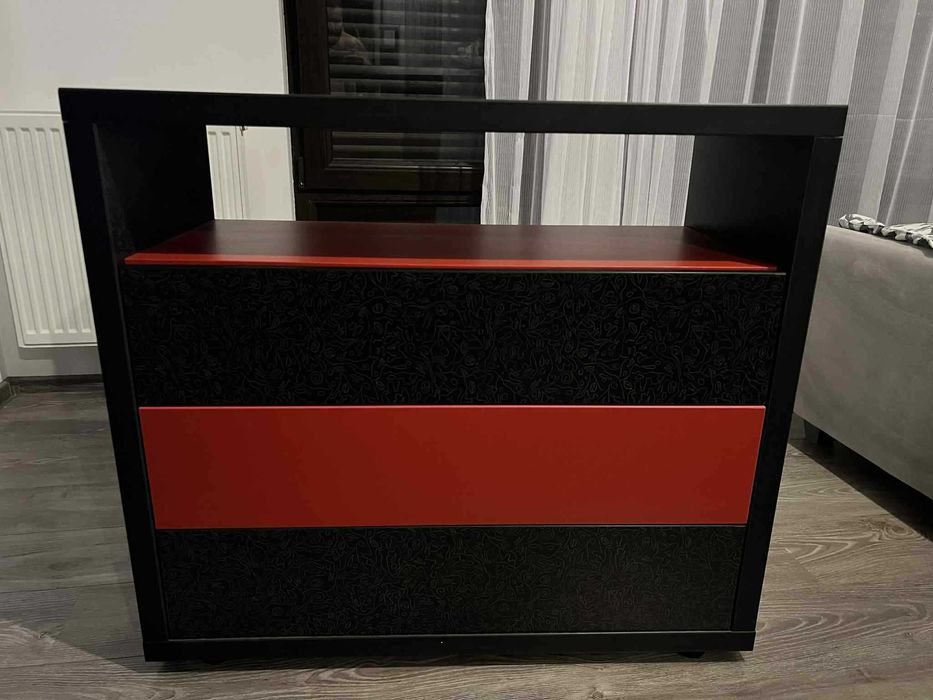 Mobilier cu sertare, spatiu depozitare si blat, in 2 culori