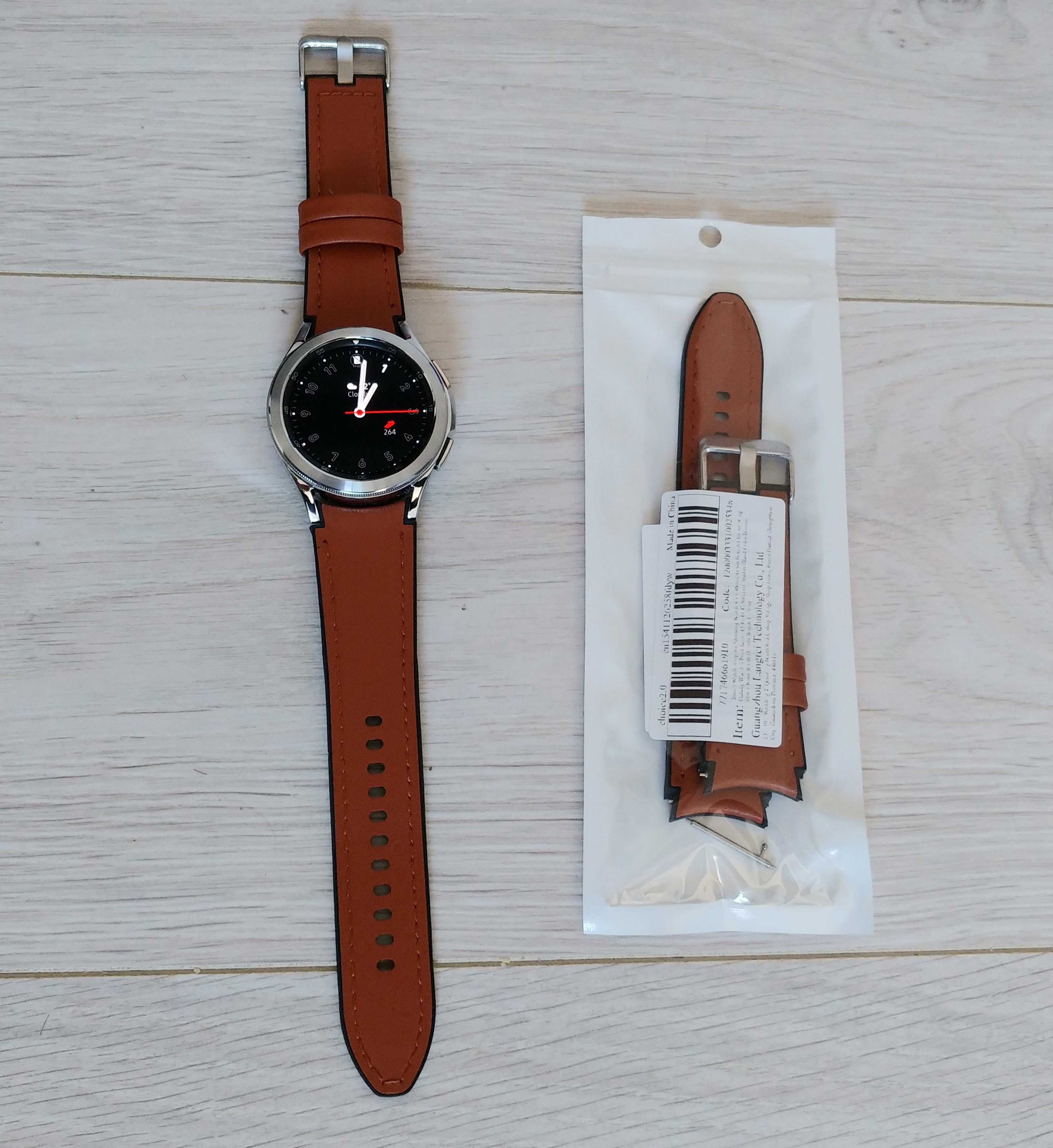 Curea hibrid piele-silicon, 20mm, pentru Samsung Galaxy Watch 4/5/6