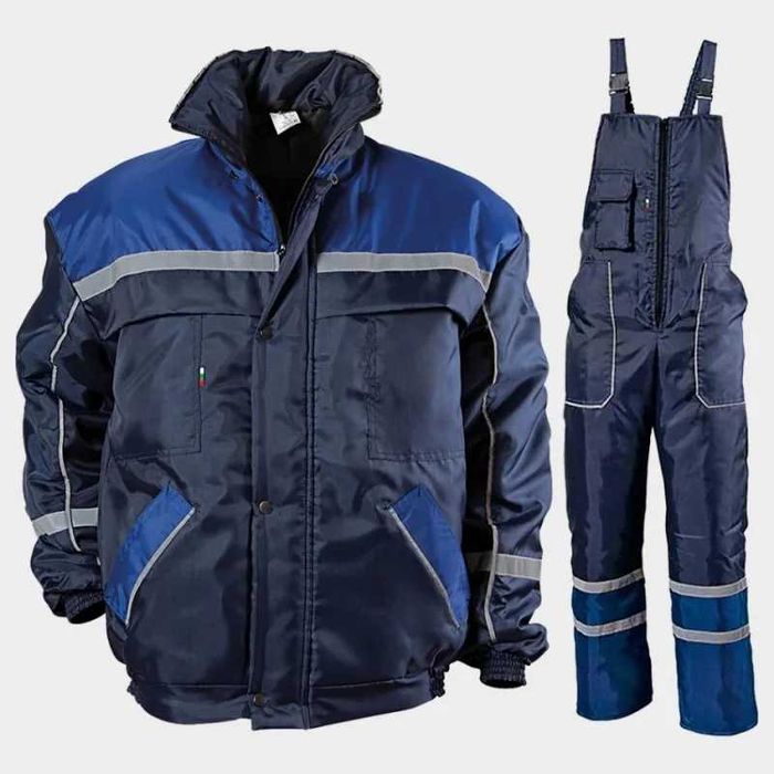 Ватиран зимен работен комплект /яке и полугащеризон/ COLLINS Тъмно Син