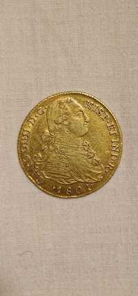 Златна монета - 8 ескудо Карол IV  Колумбия 1801 NR JJ