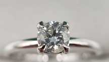 Inel aur alb 14K, Diamant natural certificat 0.49ct