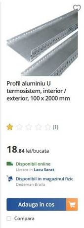 Profil aluminiu termosistem