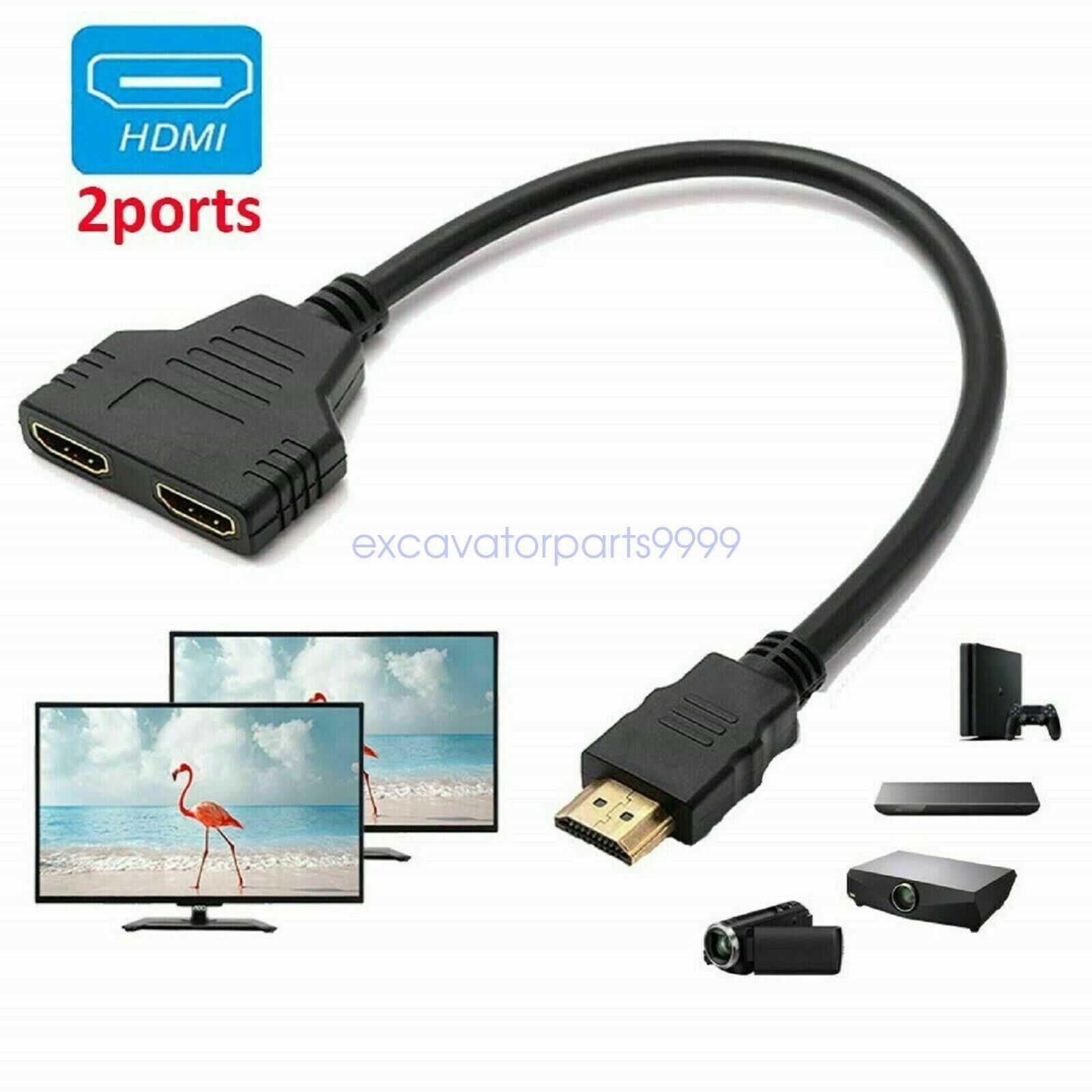 HDMI сплитер кабел HD 1080P 4K видео адаптер 1 вход 2 изходен порт хъб