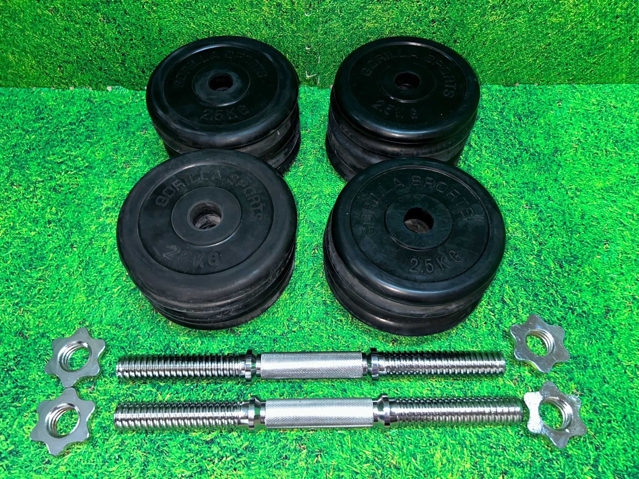 Set gantere din fier cauciucate 55kg 30/31mm