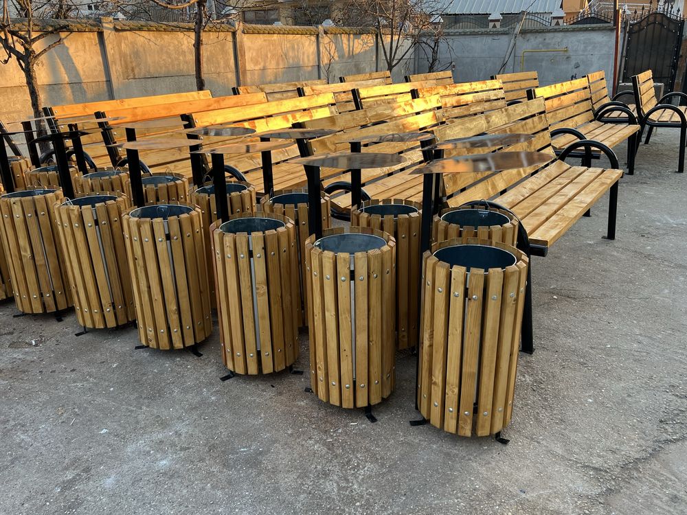 Cos de gunoi stradal/ lemn/ metal/ tabla perforata