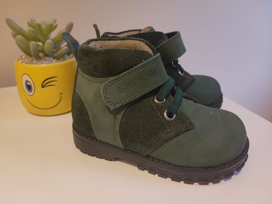 21 номер боти за момче естествена кожа и велур 21 номер