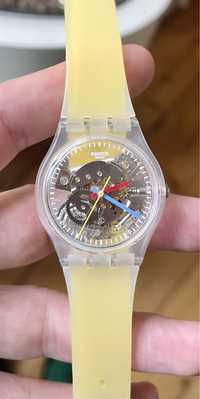 Swatch - ﻿Часовник, Clearly Yellow Striped, GE291 Суоч