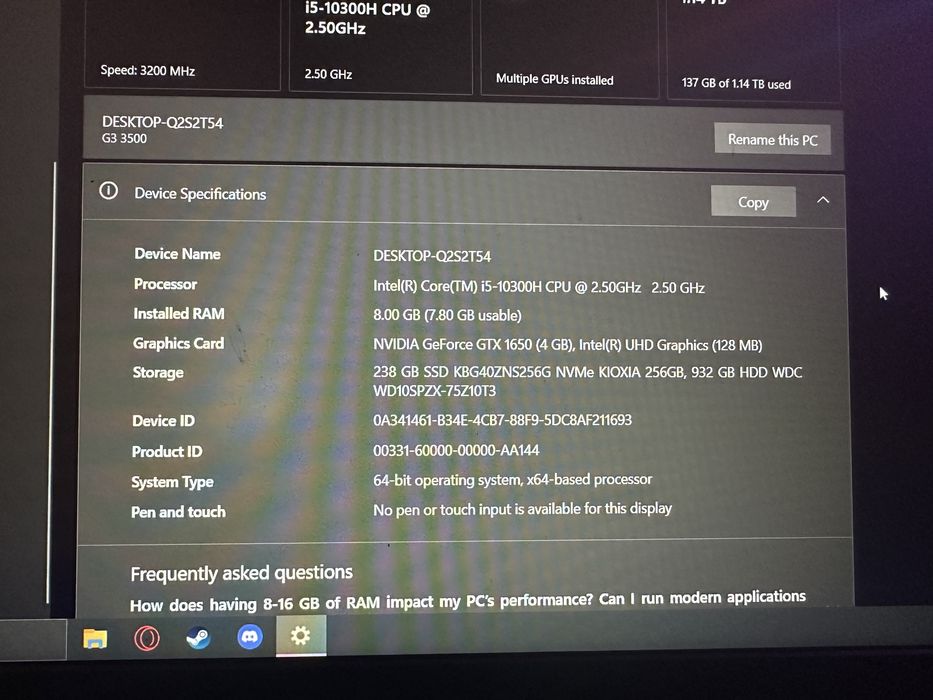 Vand Laptop Dell Gaming G3