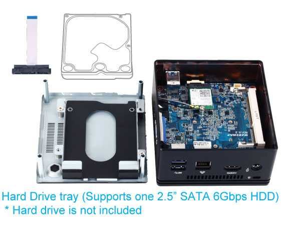 Mini PC Barebone Gigabyte BRIX Intel Celeron N3000 Hdmi VGA Wifi - Nou