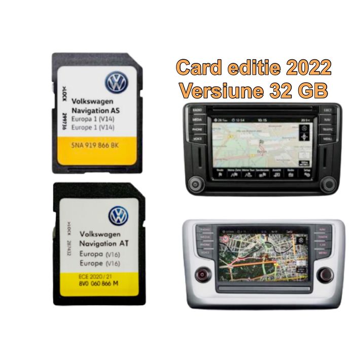 SD Card Original VW 32 GB Discover Media MIB1, MIB2 harta Europa 2026