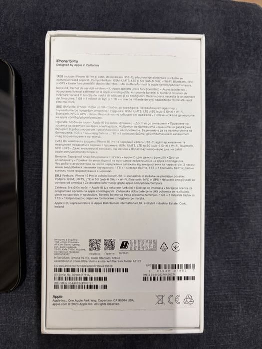 iPhone 15 Pro, Black Titanium, 128GB