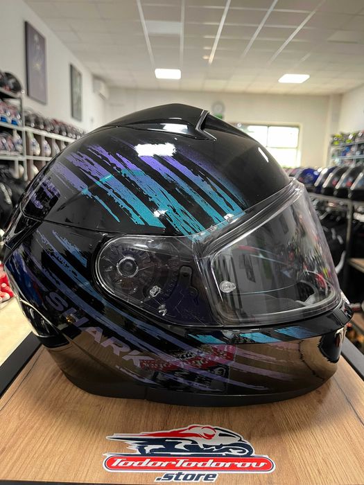 Мото каска за мотор SHARK RIDIL ASYA Gloss S 55-56 см,вградани очила