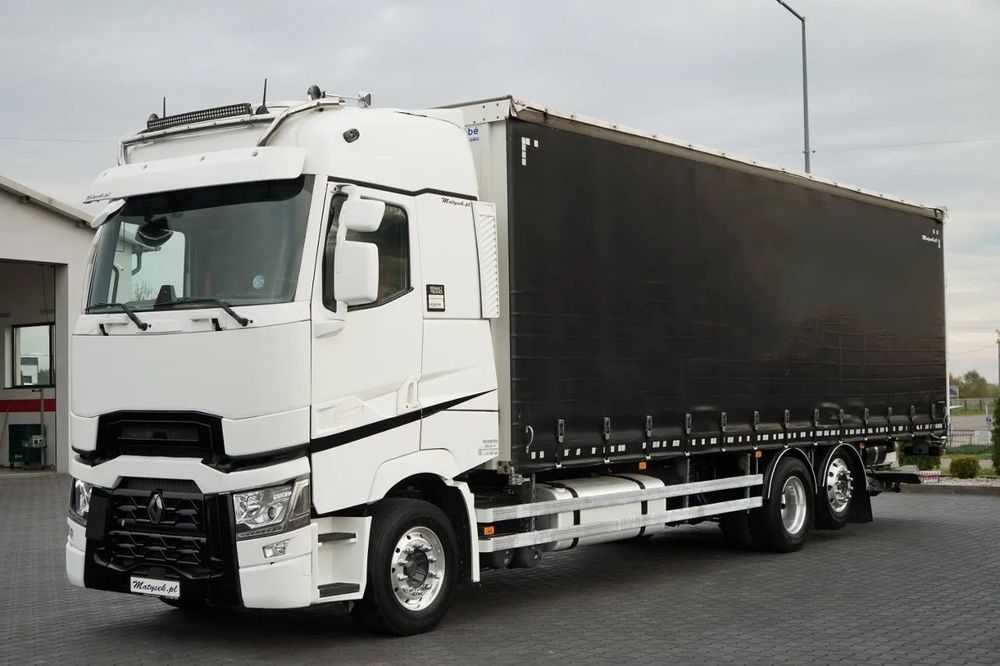 Renault T 440 / 6X2 / SOLO / CORTINĂ 9.5 M / I-PARK COOL / RIDICABIL / JANTE DIN ALIAJ / PUNȚĂ RIDICABILĂ